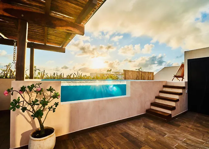 Villa 4 Bedroom Deluxe Penthouse With Private Roof Garden With Pool In Aldea Zama Tikal 17 Tulum